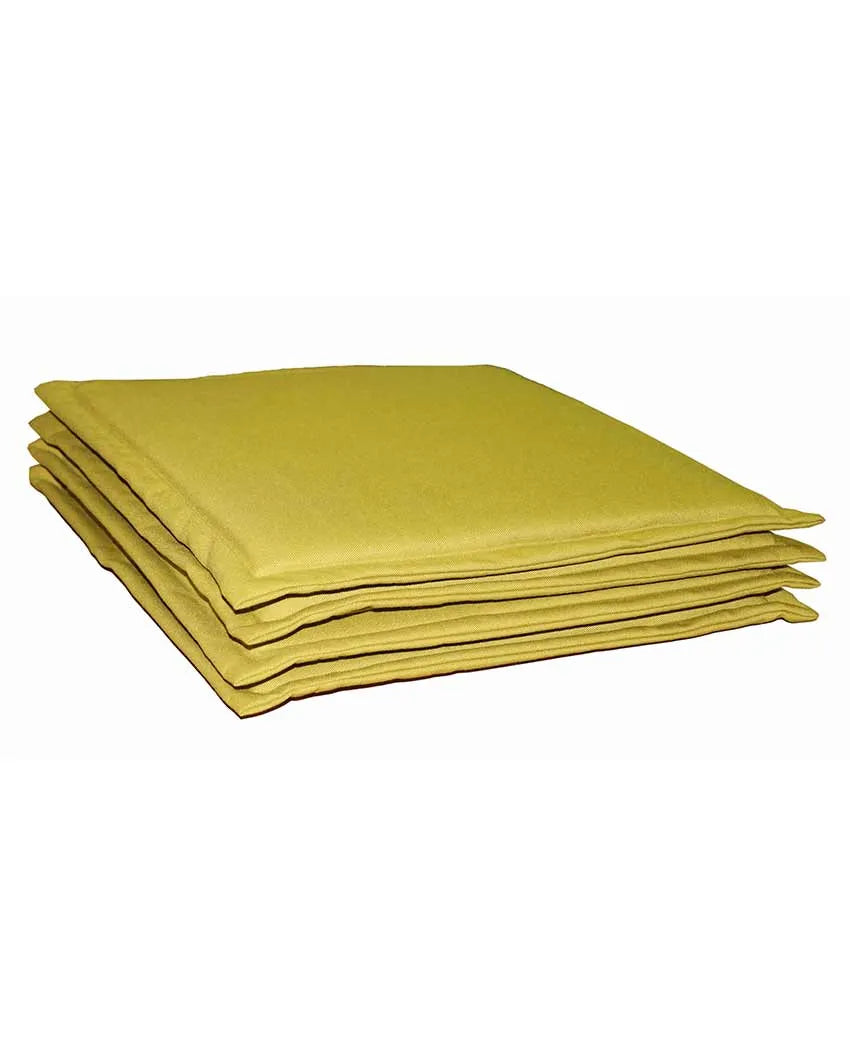 Reversible Waterproof Polyester Tie Up Cushion Pads For Chairs  | Multiple Colors | Set Of 4 | 16 x 16 inches