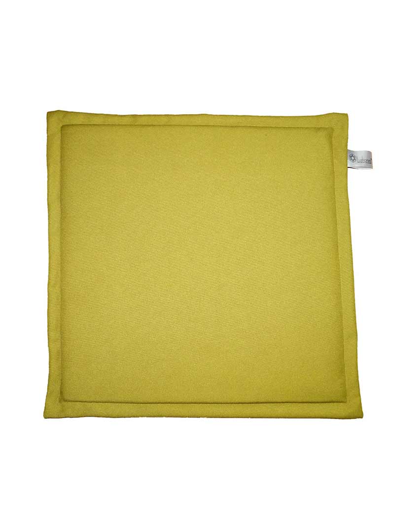 Reversible Waterproof Polyester Tie Up Cushion Pads For Chairs  | Multiple Colors | Set Of 4 | 16 x 16 inches