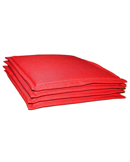 Reversible Waterproof Polyester Tie Up Cushion Pads For Chairs  | Multiple Colors | Set Of 4 | 16 x 16 inches