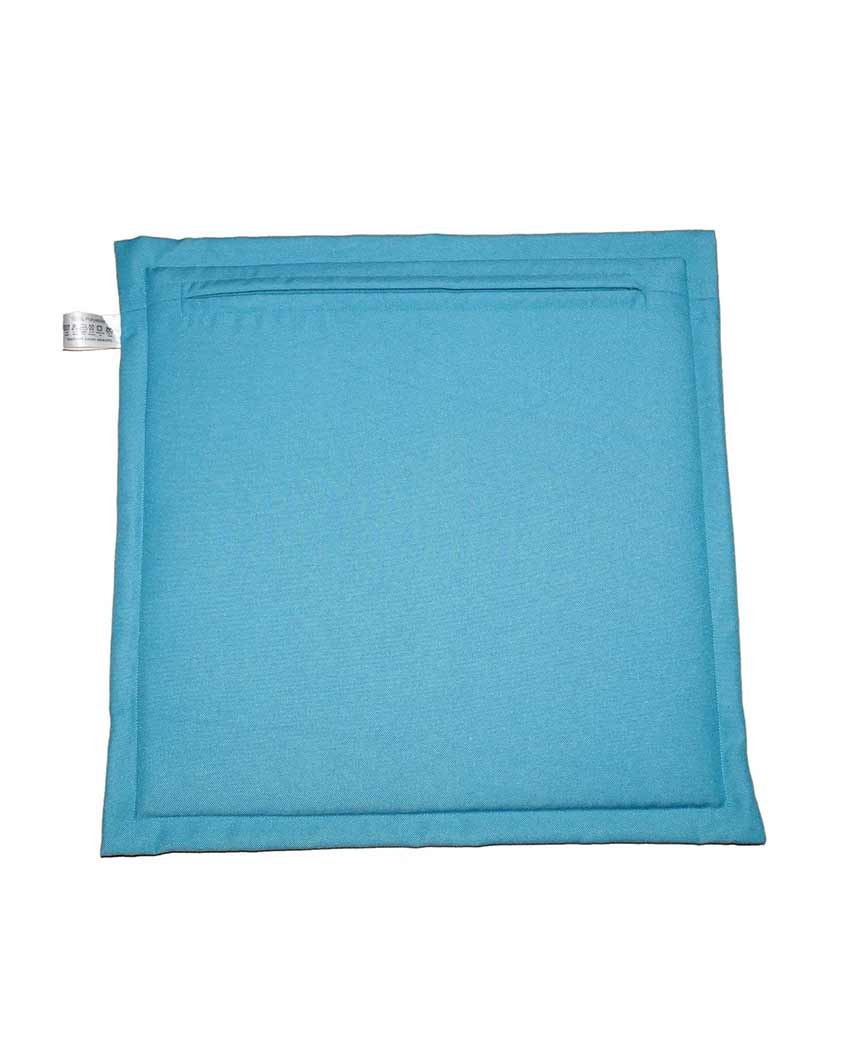 Reversible Waterproof Polyester Tie Up Cushion Pads For Chairs  | Multiple Colors | Set Of 4 | 16 x 16 inches