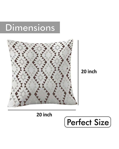 Geometrical Printed Polyester Cushion Covers | Set Of 5 | 18 x 18 inches , 20 x 20 inches