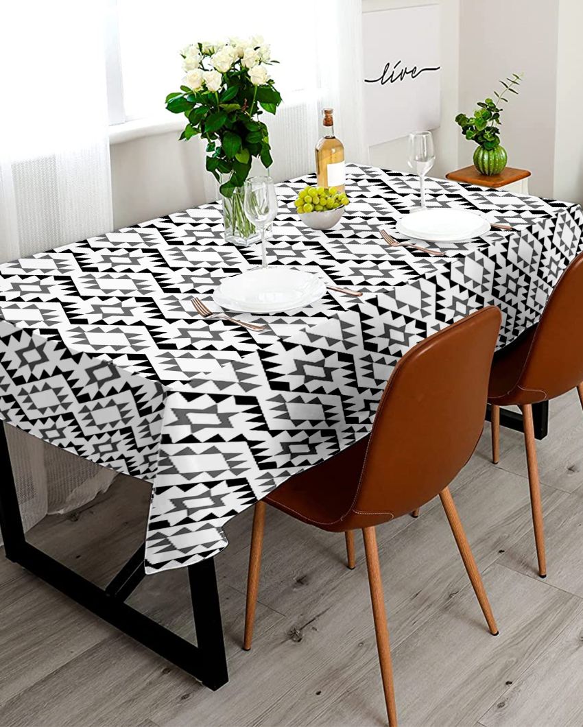Opulent Printed Polyester 4 Seater Table Cover | 57X57 inches Lite Grey