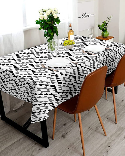 Elegant Printed Polyester 6 Seater Table Cover | 57X71 inches Lite Grey