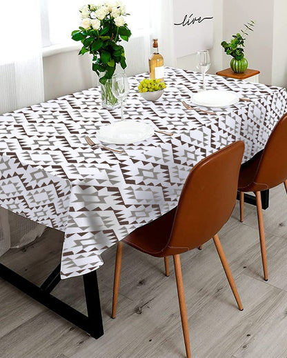Elegant Printed Polyester 6 Seater Table Cover | 57X71 inches Coffee