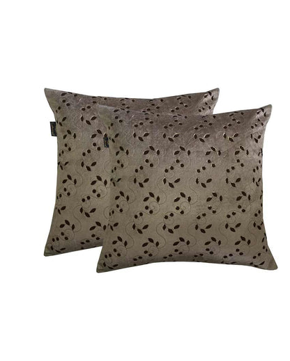 Laser Cut Velvet Cushion Covers | Set Of 2 | 16 x 16 inches