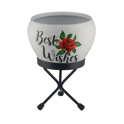 Best Wishes Metal Pot with Stand Default Title