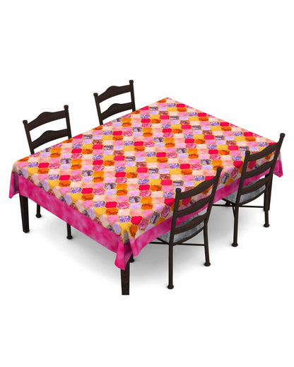 Dynamic Digital Printed Themed 6 Seater Table Cover | 60X90 inches Red