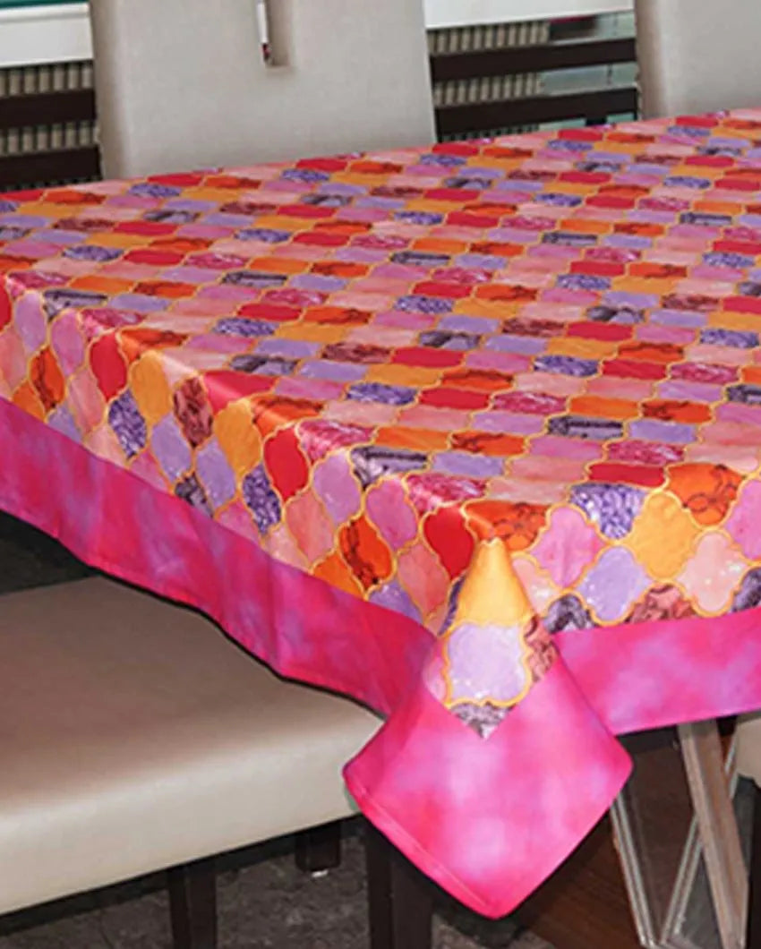 Dynamic Digital Printed Themed 6 Seater Table Cover | 60X90 inches Red