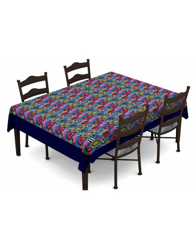 Dynamic Digital Printed Themed 6 Seater Table Cover | 60X90 inches Red Black