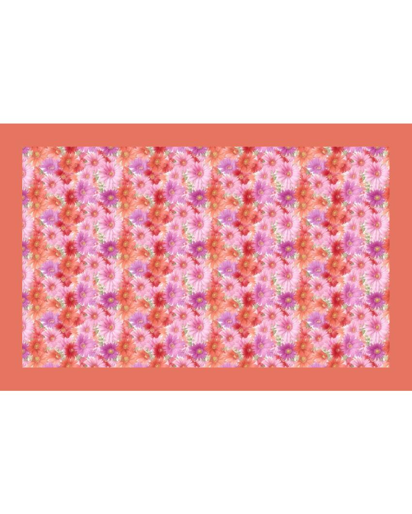 Modern Digital Printed Themed 6 Seater Table Cover | 60X90 inches Orange Pink