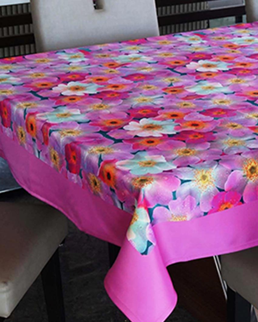 Modern Digital Printed Themed 6 Seater Table Cover | 60X90 inches Light Pink