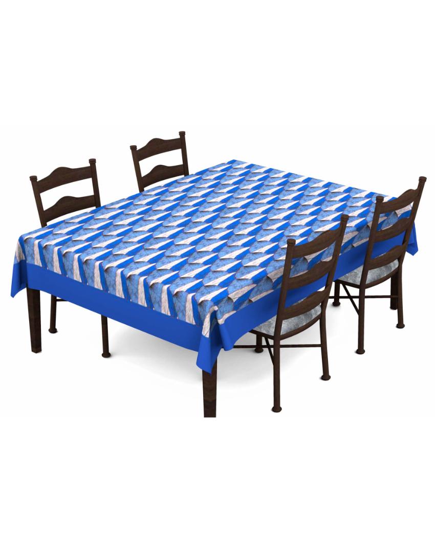 Premium Digital Printed Themed 6 Seater Table Cover | 60X90 inches Blue