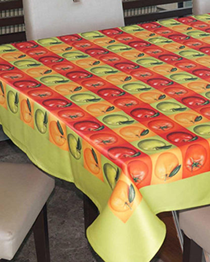 Premium Digital Printed Themed 6 Seater Table Cover | 60X90 inches Red Green