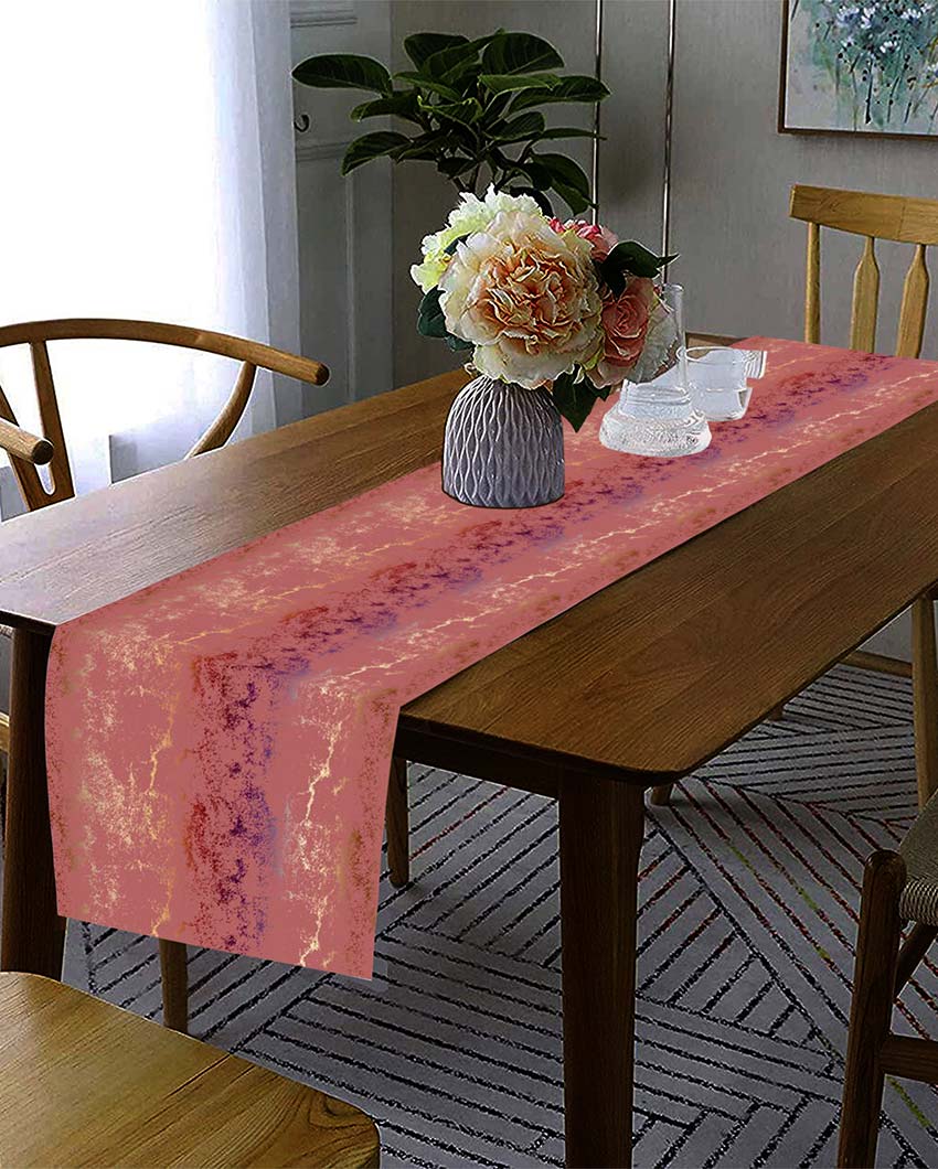 Solid  Regular Cotton 6 Seater Table Runner | 13 X 72 Inches | Single Pink