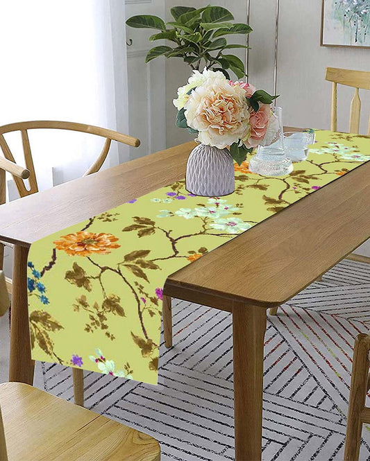 Printed Regular Cotton 6 Seater Table Runner | 13 X 72 Inches | Single Turquoise