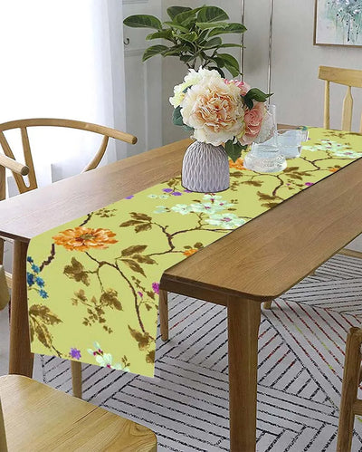 Printed Regular Cotton 6 Seater Table Runner | 13 X 72 Inches | Single Turquoise