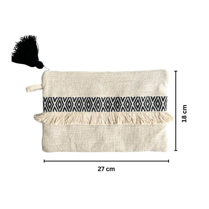 Trendy Yin-Yang Handwoven Pouch | 10.6x7 Inches Default Title