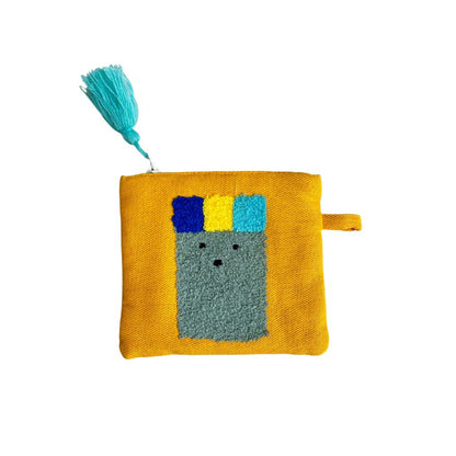 Fancy Wonder Hand Pouch | 6x6 Inches Yellow