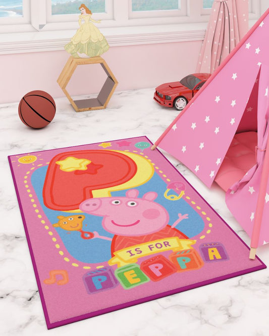 Pink Peppa Pig Nylon Floor Mat | 59 x 35 inches
