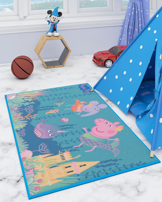 Blue Peppa Pig Nylon Floor Mat | 59 x 35 inches