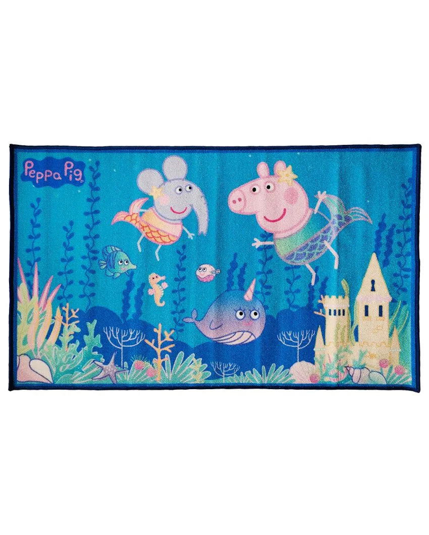 Blue Peppa Pig Nylon Floor Mat | 59 x 35 inches