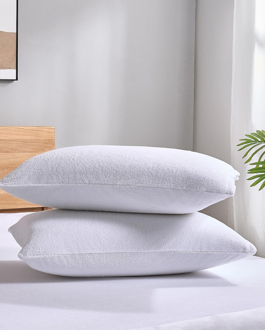 Elegant Design Waterproof Pillow Protector | Set of 2 | 17 x 27 inches