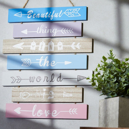 Beauty Full Thing In The World Positive Quotes Wall Hanging | 43 x 25 cm/ 17 x 10 inches