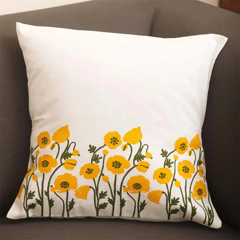 Floral Recycled cotton cushion cover | 20x20 inch | Available with cushion Default Title