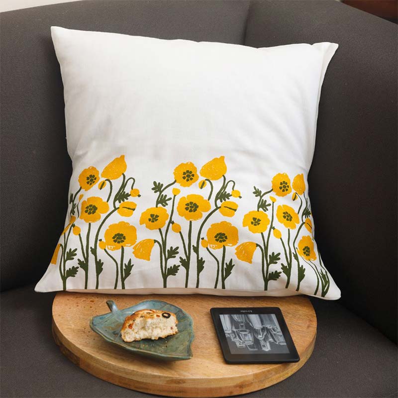 Floral Recycled cotton cushion cover | 20x20 inch | Available with cushion Default Title