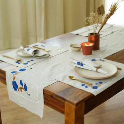 Pure Hemp table Runner with Floral detailing| LIMITED EDITION Default Title