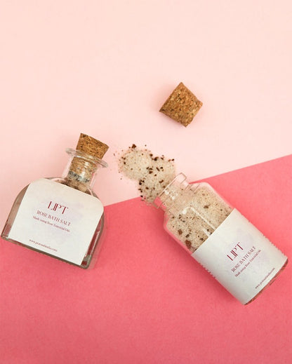 Rose Bath Salt Calming & Soothing Handmade Salt | 2 x 5 inches