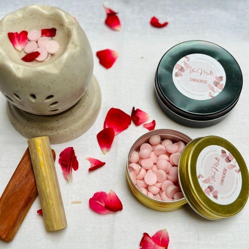 Aromatic Sandalwood Rose Fragrance & Wax Candle Default Title
