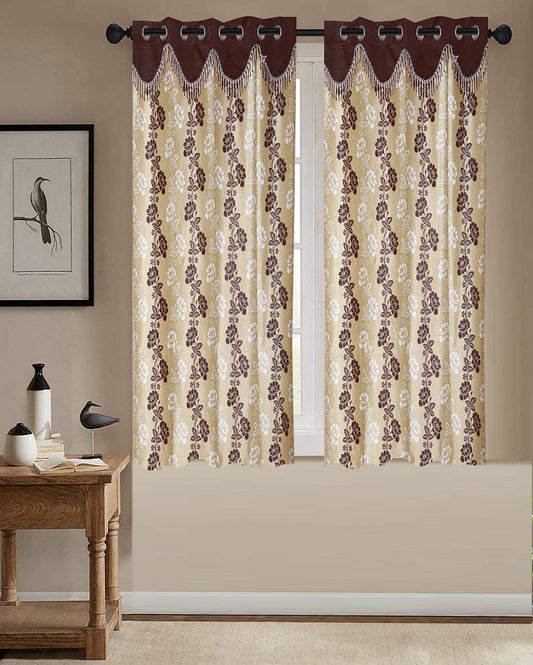 Polyester Printed Window Curtains | Set of 2 | 5 Feet