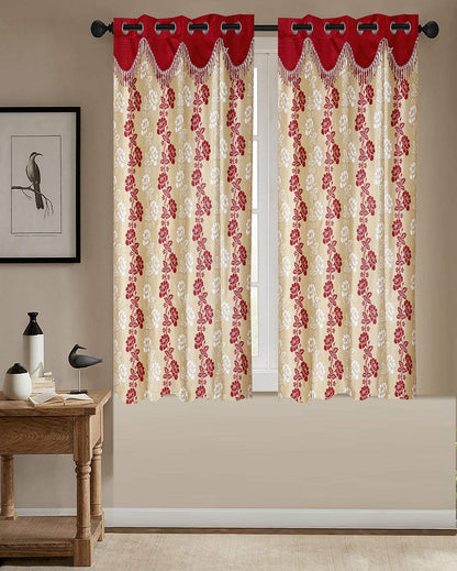 Polyester Printed Window Curtains  | Multiple Colors | Set of 2 | 48 x 60 inches