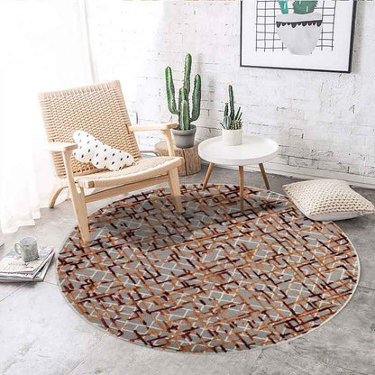 Beautiful Multicolor Shade Hand-Tufted Wool Round Shape Area Rug