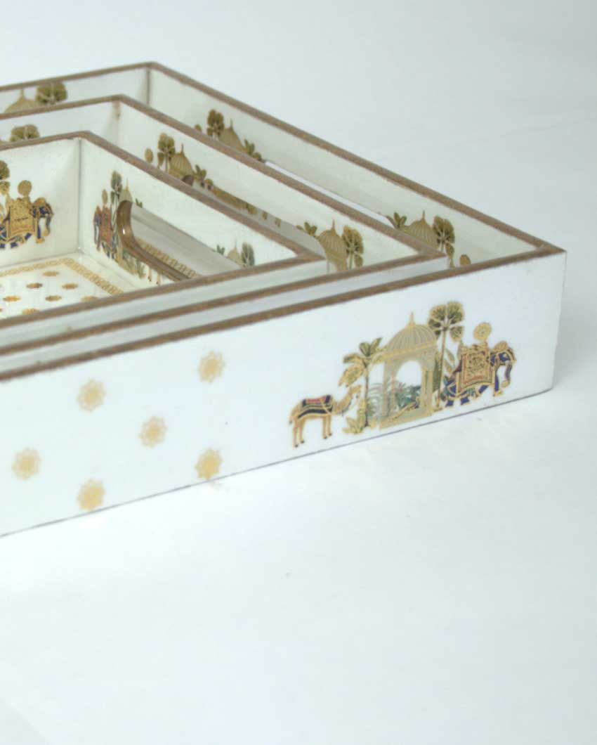 Royal Jaipur Camel Safari Decorative Tray | Set of 3
