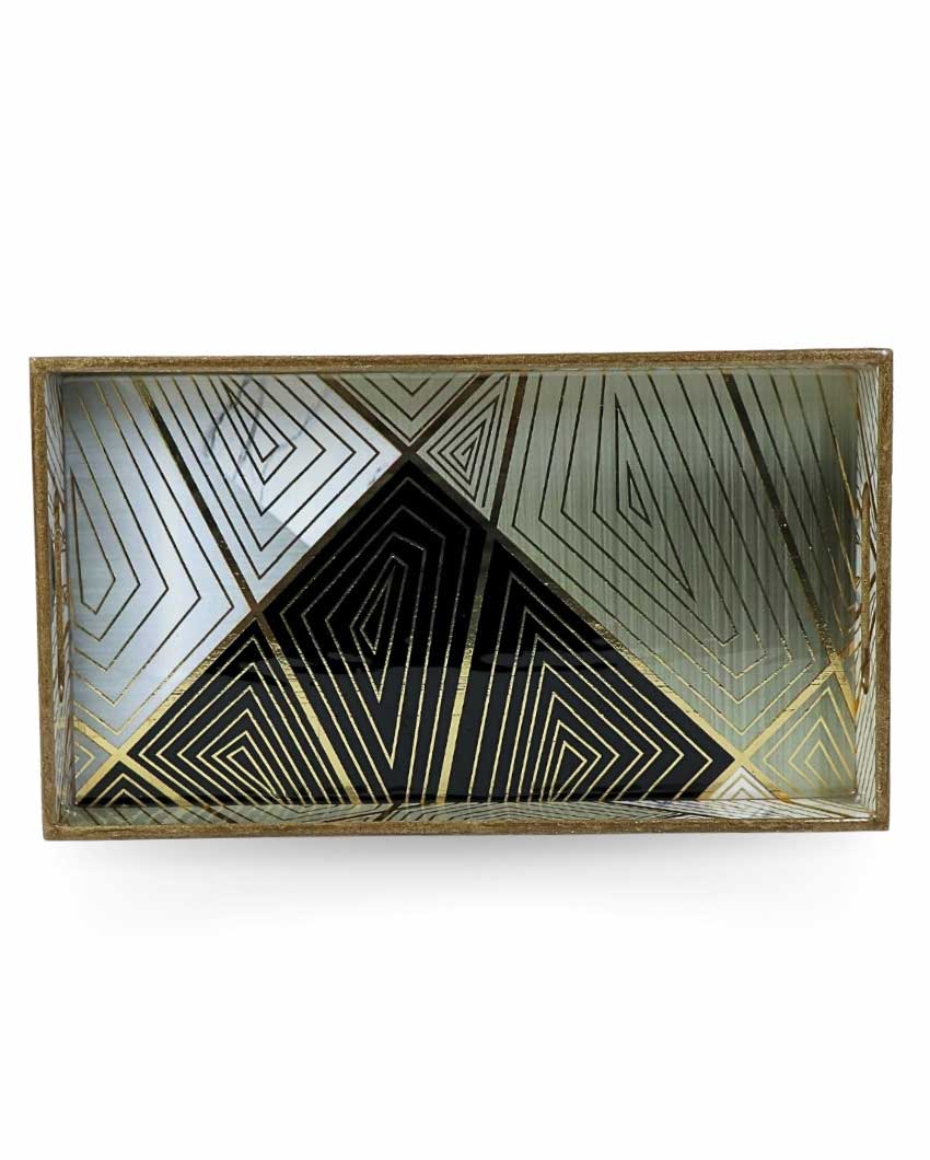Gilded Mirage Geometric Tray Set | Set of 3