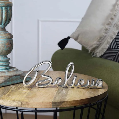 Susia Tabletop FreeStanding | Sign-Believe | Multiple Colors Nickel