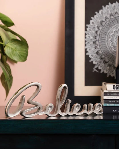 Susia Tabletop Free Standing | Sign - Believe Nickel