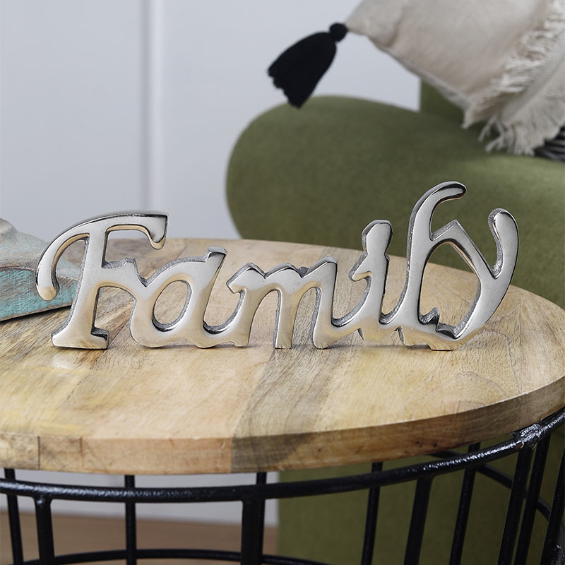 Luia Tabletop FreeStanding | Sign-Family | Multiple Colors Nickel