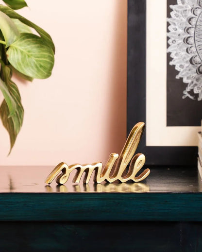 Emilia Tabletop Free Standing | Sign - Smile Gold