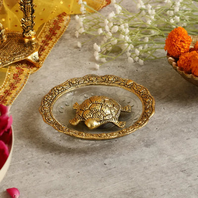 Turtle on Plate Vastu Statue Default Title