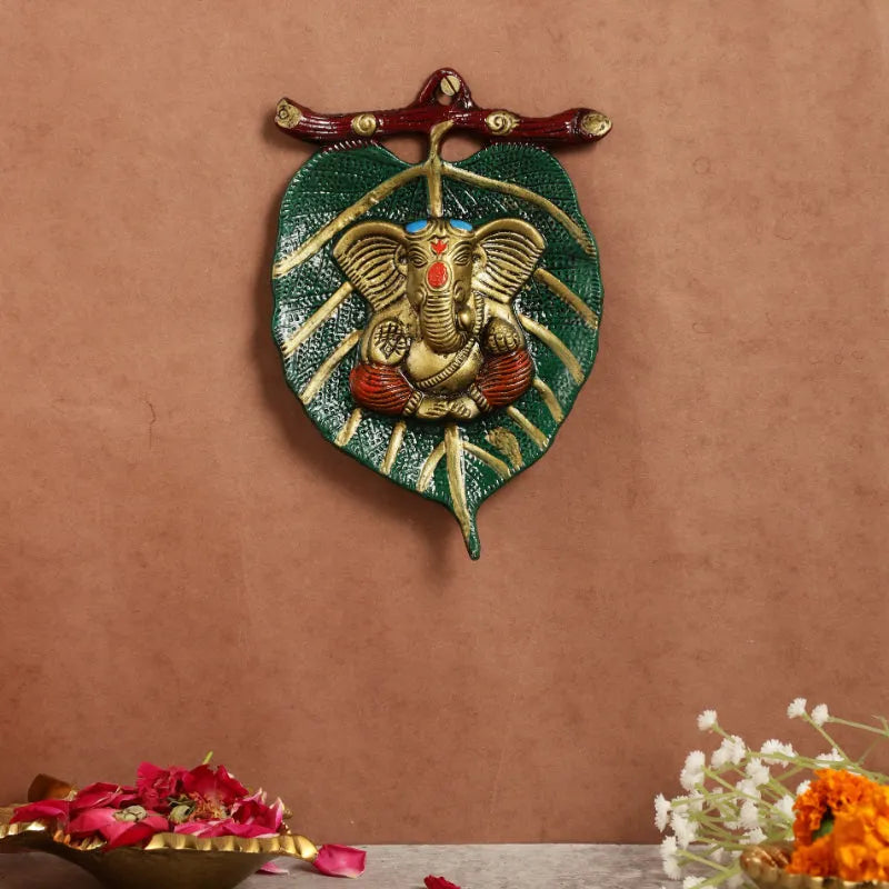 Green Lord Ganesh Wall Hanging Default Title