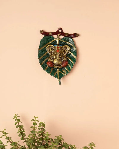 Green Lord Ganesh Wall Hanging