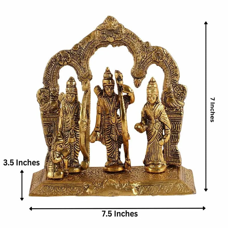 Lord Ram Darbar With Sita Laxman And Hanuman Ji Metal Showpiece Default Title