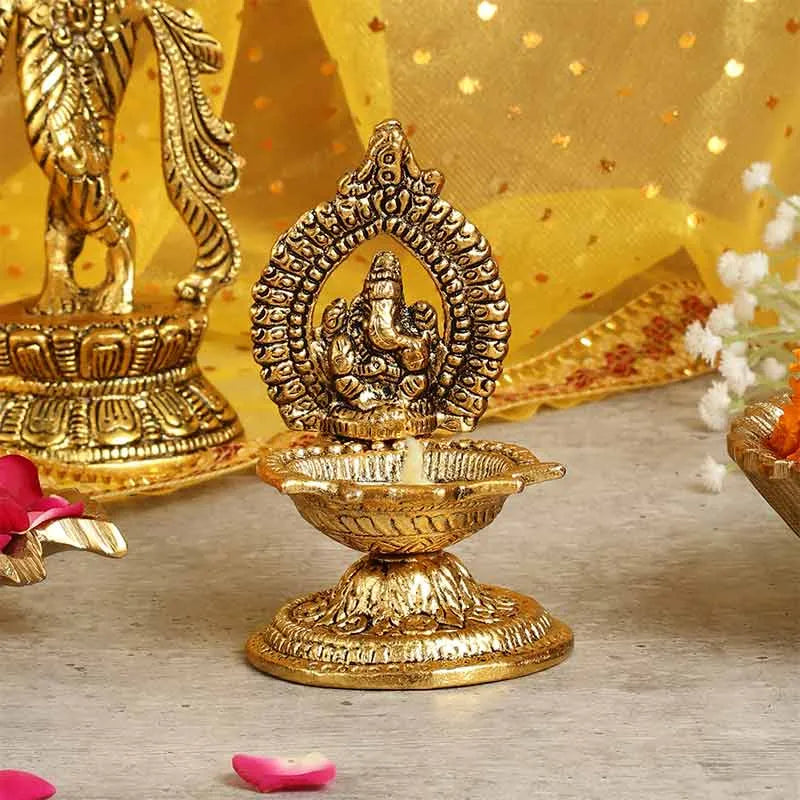 Aestri Lord Ganesh Ji Metal Diya Default Title