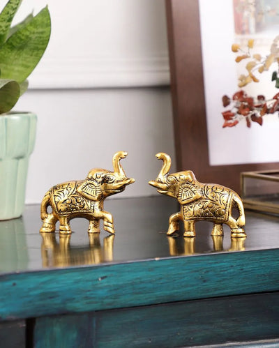 Small Elephant Pair Showpiece | Set of 2