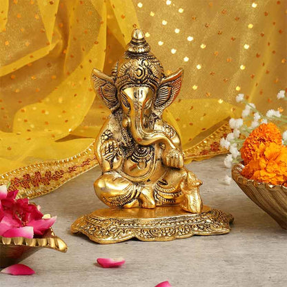 Lord Ganesha Idol Metal Showpiece Default Title