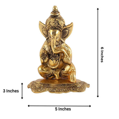 Lord Ganesha Idol Metal Showpiece Default Title