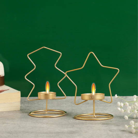 Tealight Candle Holder | Star and Tree | Set of 2 Default Title